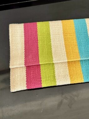 Shiraleah Multicolor Stripe Foldover Clutch